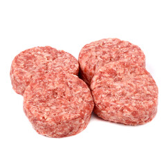 raw minced meat on a white background