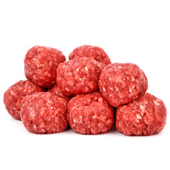 raw minced meat on a white background
