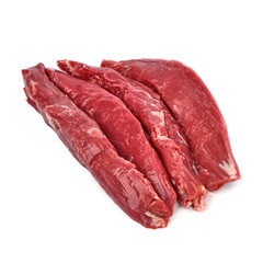 raw beef meat on a white background