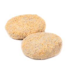 Rabbit Meat Cutlets Homemade Halal on a white background
