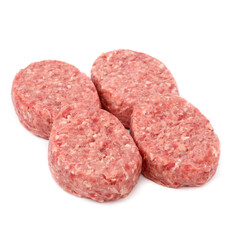 raw minced meat on a white background