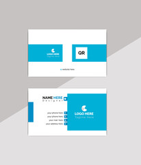 Bule and white modern business card illustration template