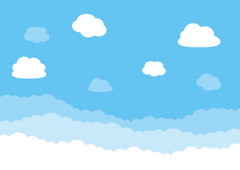 雲　背景　シンプル　ベクター　水色