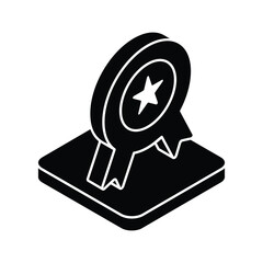 Badge icon, vector stock illustration.