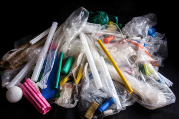 Piled up plastic waste. 