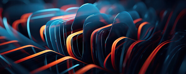 Abstract digital background. Ideal for technological processes, neural networks and AI, digital storages, sound and graphic forms, science, education, etc.