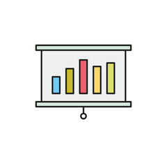 Analysis, Statistics line icon. Chart, Report and Service signs. Data and Presentation symbol. 

