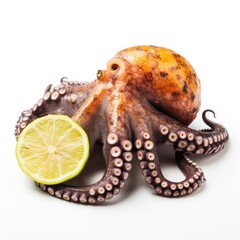 Octopus isolated on white background. Generative AI