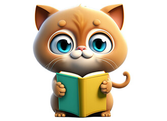 Little animal holding book