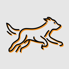 cute dog illustrator draw in line, vector, editable 