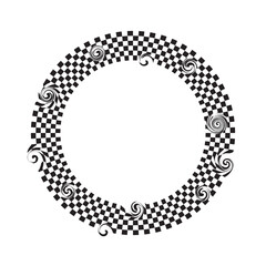 Black and white flag circle swirl