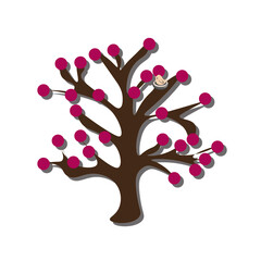 SUMMER CHERRY TREE WITH BIRD NESTING