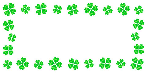 Pixel art four leaf frame