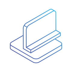 White Board icon, vector stock illustration.