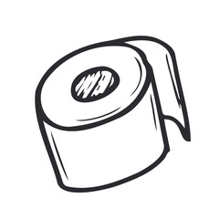 toilet paper line icon for web and mobile, modern minimalistic flat design. Vector black icon isolated on white background.