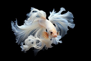 The Siamese fighting fish colorful black background. Generative AI