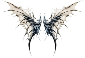 Transparent, isolated wings graphic. Generated by Midjourney AI (vers. 5.2)