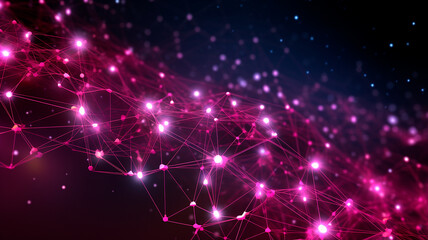 abstract background of connected dots and lines, network concept. Generative AI