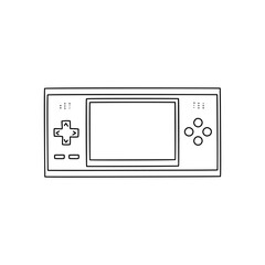 Retro doodle video game console. game portable console element. Vector illustration