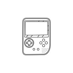 Retro doodle video game console. game portable console element. Vector illustration