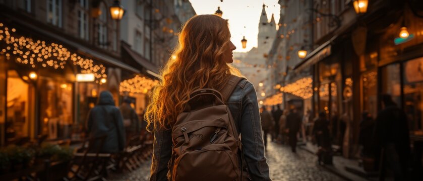 A walk through charming and picturesque streets with an exciting atmosphere. Generative AI