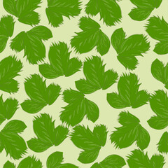 seamless pattern with viburnum (guelder rose) leaves. vektor graphics for fabric, background or paper