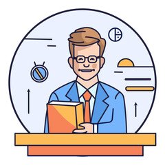 Teacher icon avatar. User profile. 
