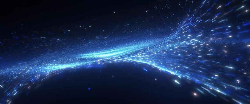 Abstract technology background, big data digital line wave business concept, anamorphic video