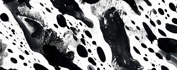 Black and white pattern of wavy shapes, in the style of free brushwork, abstract minimalism appreciator, brush strokes. 