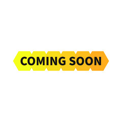 Coming Soon In Yellow Gradient Hexagonal Rectangle Shape For Announcement
