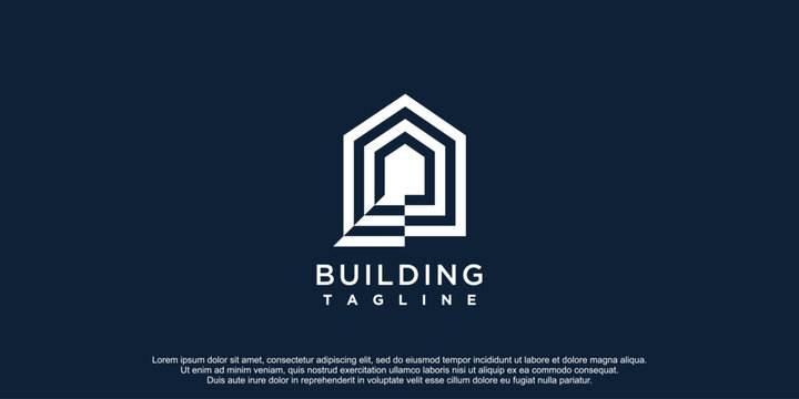 Solution logo with home concept creative idea premium vector
