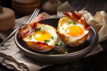 Fresh breakfast with eggs. Food photos.