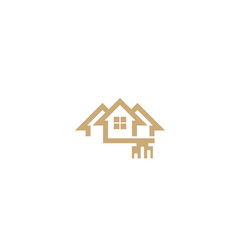 House key logo. House and key logotype isolated on white background