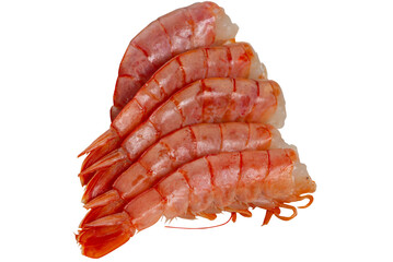Boiled headless shrimp orange color