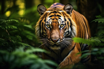Fototapeta premium Tiger, Wildlife Photography, Generative AI