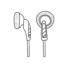Doodle earphones icon in vector. Hand drawn earphones icon in vector.