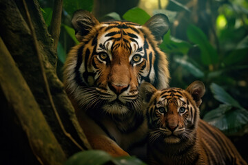 Obraz premium Tiger, Wildlife Photography, Generative AI