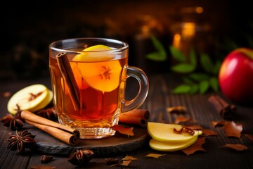 Homemade fruit tea apples. Generate Ai