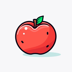 Apple. Apple hand-drawn comic illustration. Vector doodle style cartoon illustration.