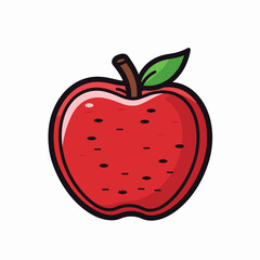 Apple. Apple hand-drawn comic illustration. Vector doodle style cartoon illustration.