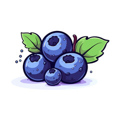 Blueberry. Blueberry hand-drawn comic illustration. Vector doodle style cartoon illustration.