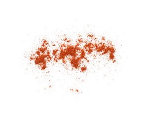 Aromatic paprika powder isolated on white, top view