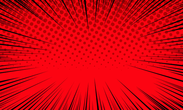 Comic cartoon abstract red background