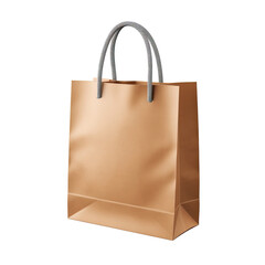 Papre Shopping Bag with Sturdy Handles and Large Compartment isolated on transparent background. Generative AI.