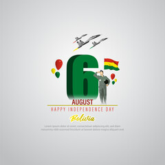 Vector illustration of Bolivia Independence Day social media story feed template