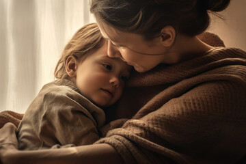 Tender moment between a parent and child of different abilities, exemplifying the strength of unconditional love