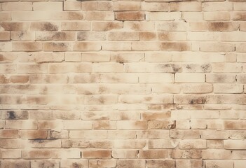 Obraz premium Cream and white brick wall texture background. Brickwork and stonework flooring interior rock old pattern design
