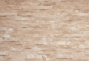 Obraz premium Cream and white brick wall texture background. Brickwork and stonework flooring interior rock old pattern design