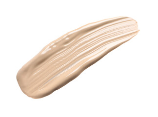 Swatch of liquid skin foundation isolated on white, top view