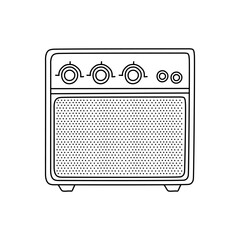 Doodle speakers icon. Hand drawn speakers icon in vector. Speakers illustration. Doodle loudspeakers icon in vector